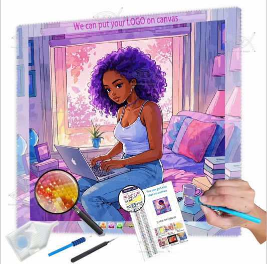 Diamant painting fille