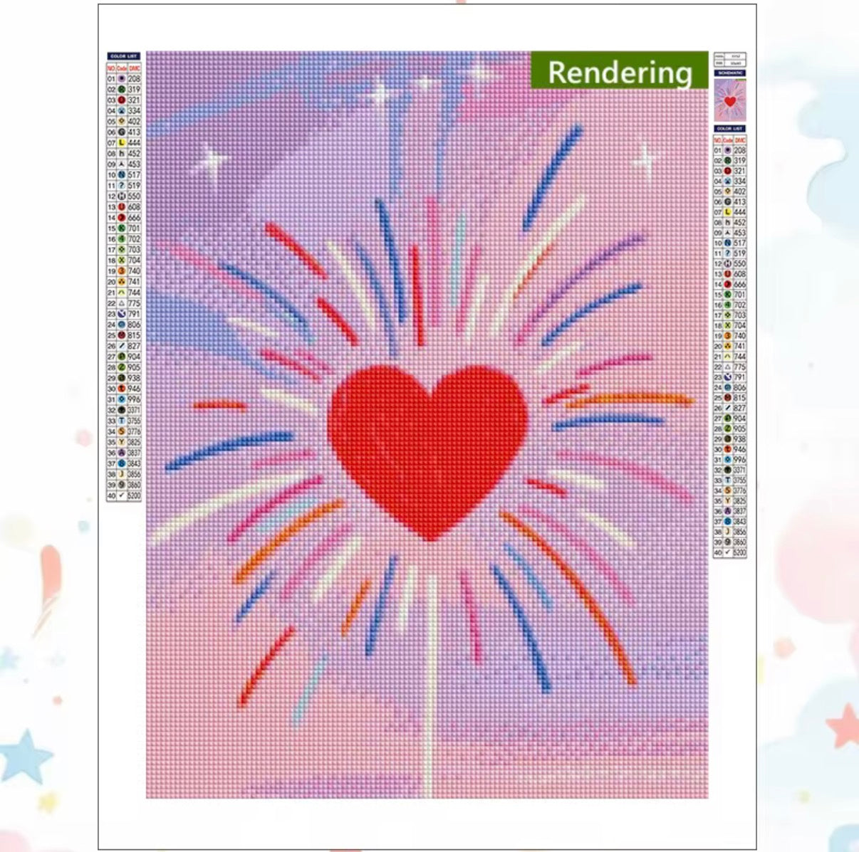 Diamant painting coeur