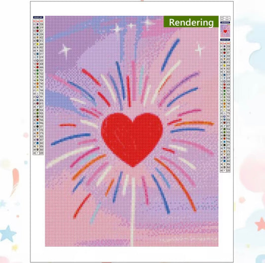 Diamant painting coeur