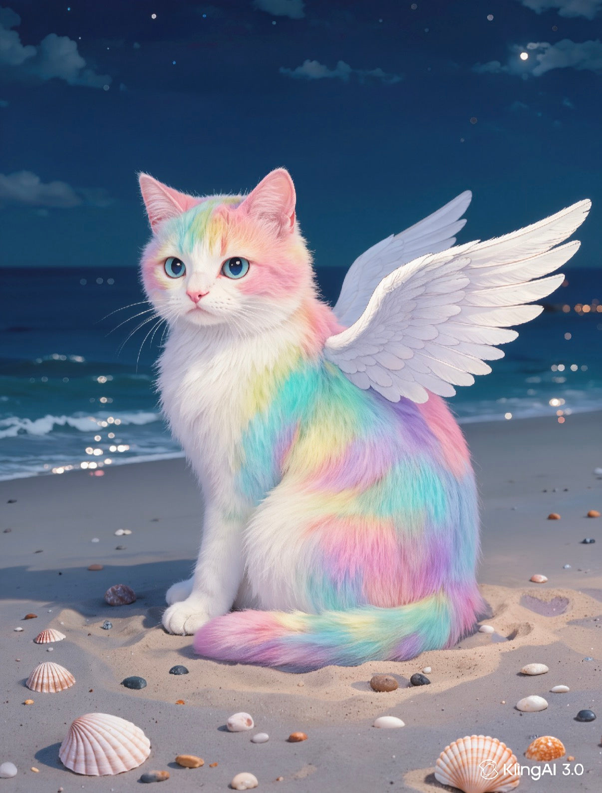 Chat ailes d’ange 🪽30x40cm perles carrées 3 couleurs Aurora boreals: (voir description & photos)40 couleurs
