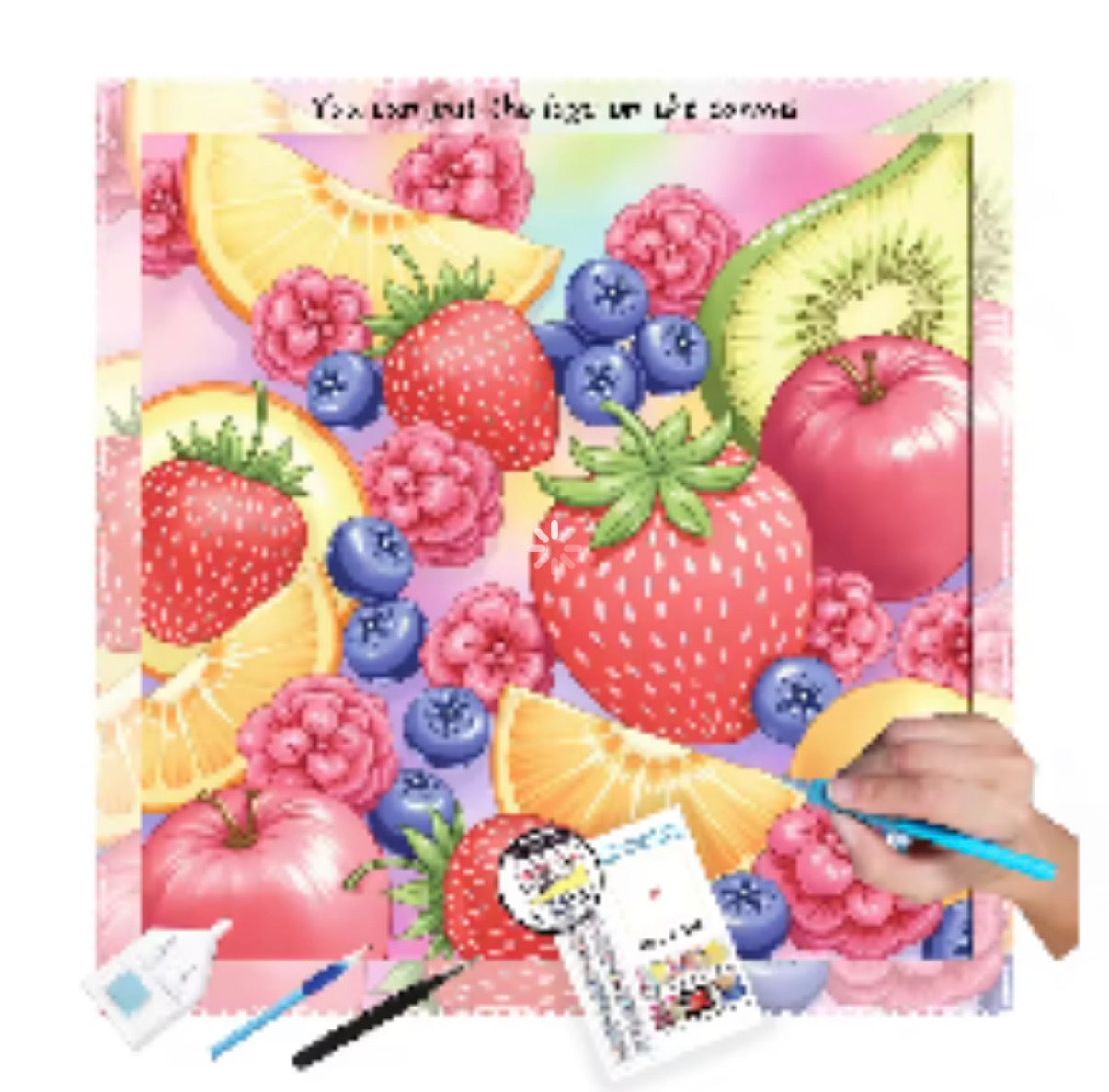 Toile fruits 30x30cm 🍋‍🟩