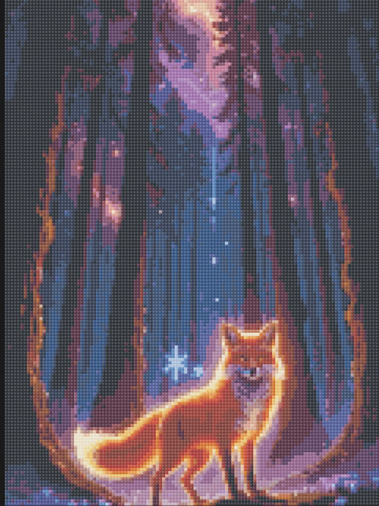 Diamant painting renard forêt 30x40 cm, 40 couleurs full dry