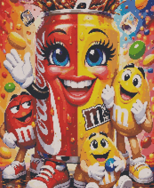 Canette de coca &mnm’s perles rondes 40 couleurs 50x60 cm contient des effets spéciaux