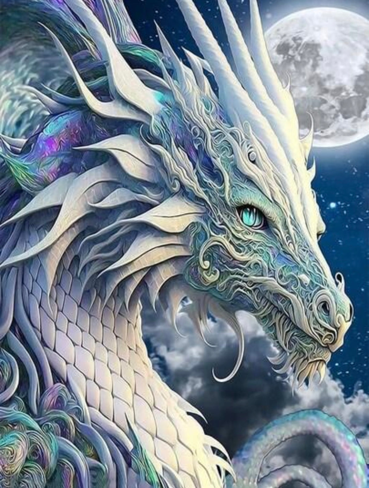 Toile Diamant Painting – Dragon, 30x40cm, Fairy Dust & Aurores Boréales