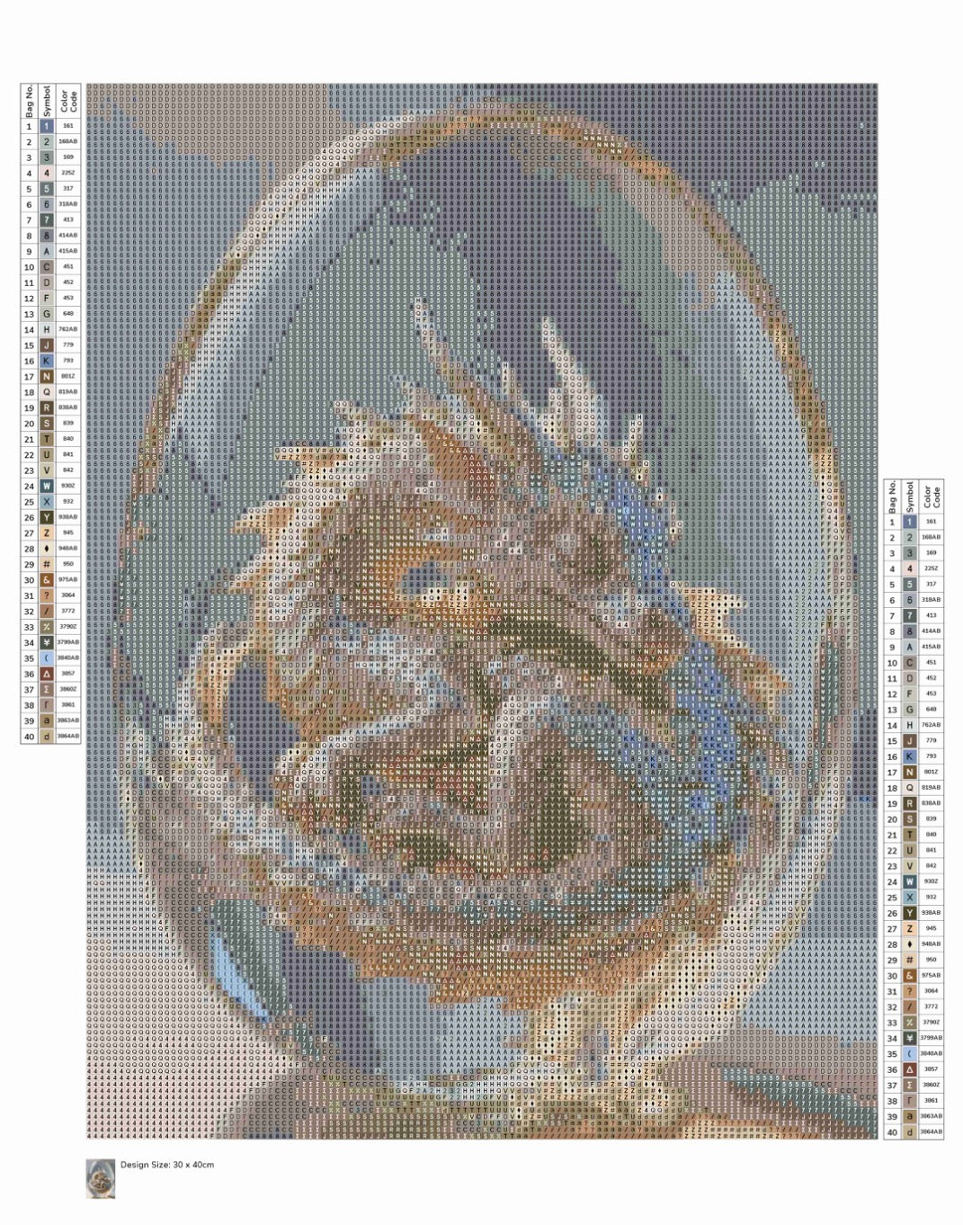 Bébé dragon dans son œuf 30x40cm perles carrées 40 couleurs fairy dust & aurores boréales
