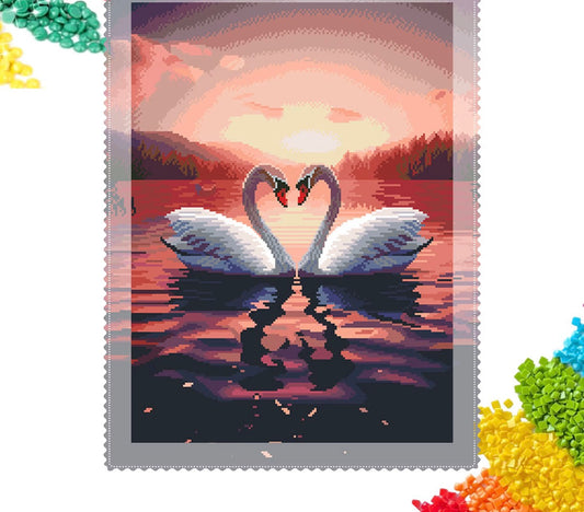 Diamant painting couple cygnes 🦢