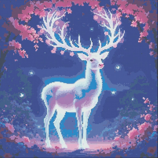 Toile cerf de nuit 50x50 cm fairy dust & aurores boréales 40 couleurs perles carrées