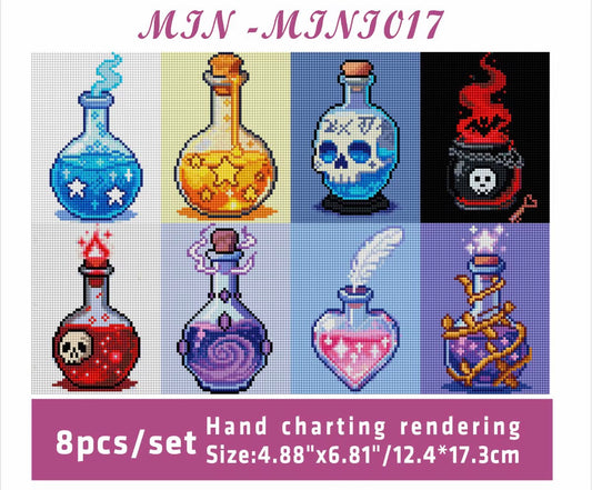 Mini toiles potions magiques x8