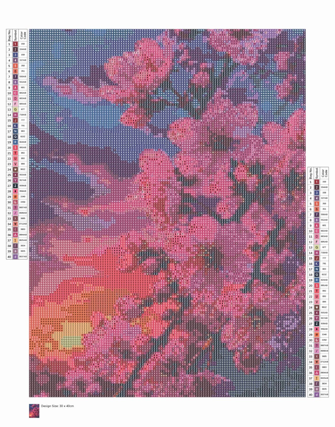 Diamant painting fleuri 🌸 30x40 cm comprenant 20 perles aurores boréales et 2 couleurs fairy dust ✨ 40 couleurs (voir photo et description) ✨