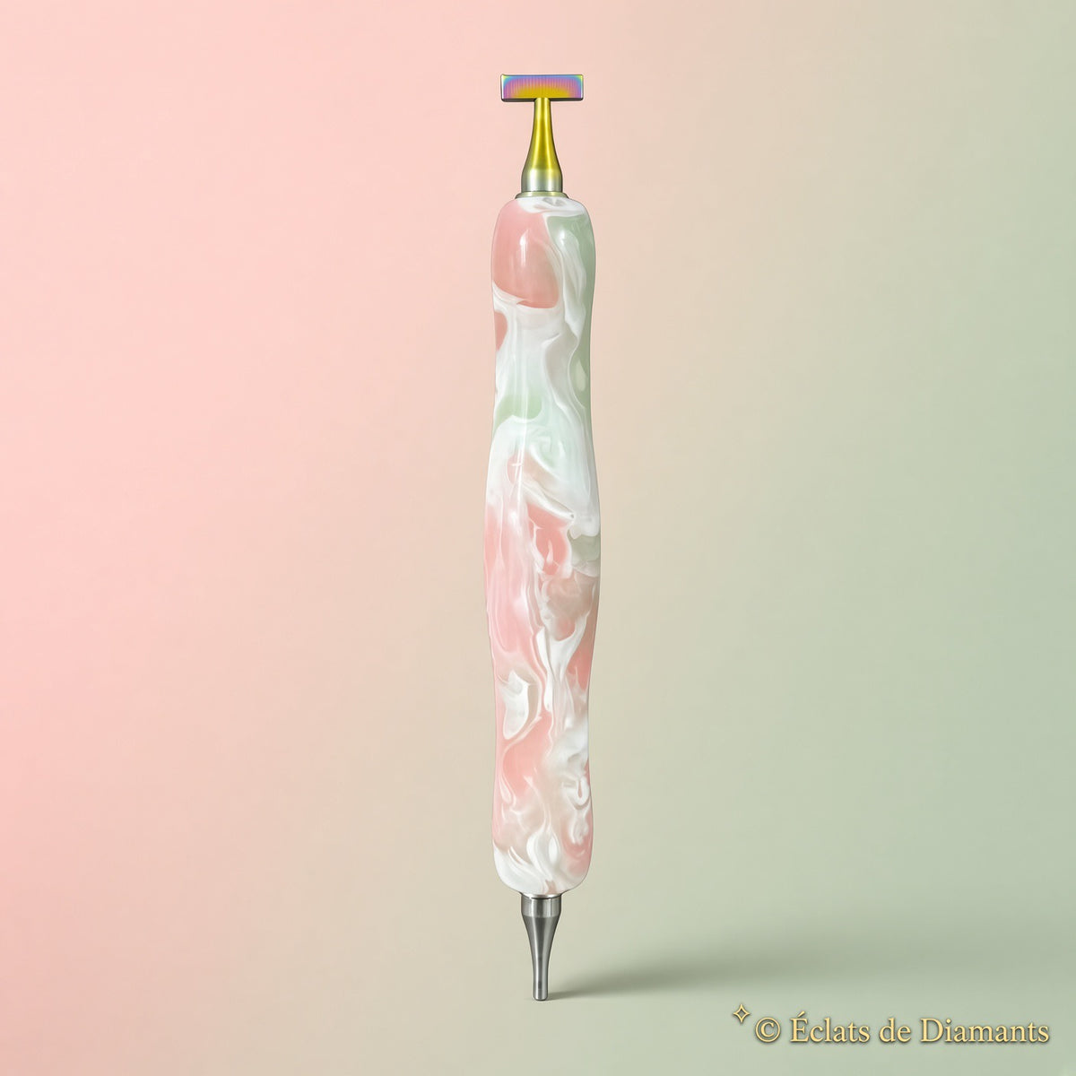 Mini stylet rose pale & blanc cassé💎 collection cuty tools✍️