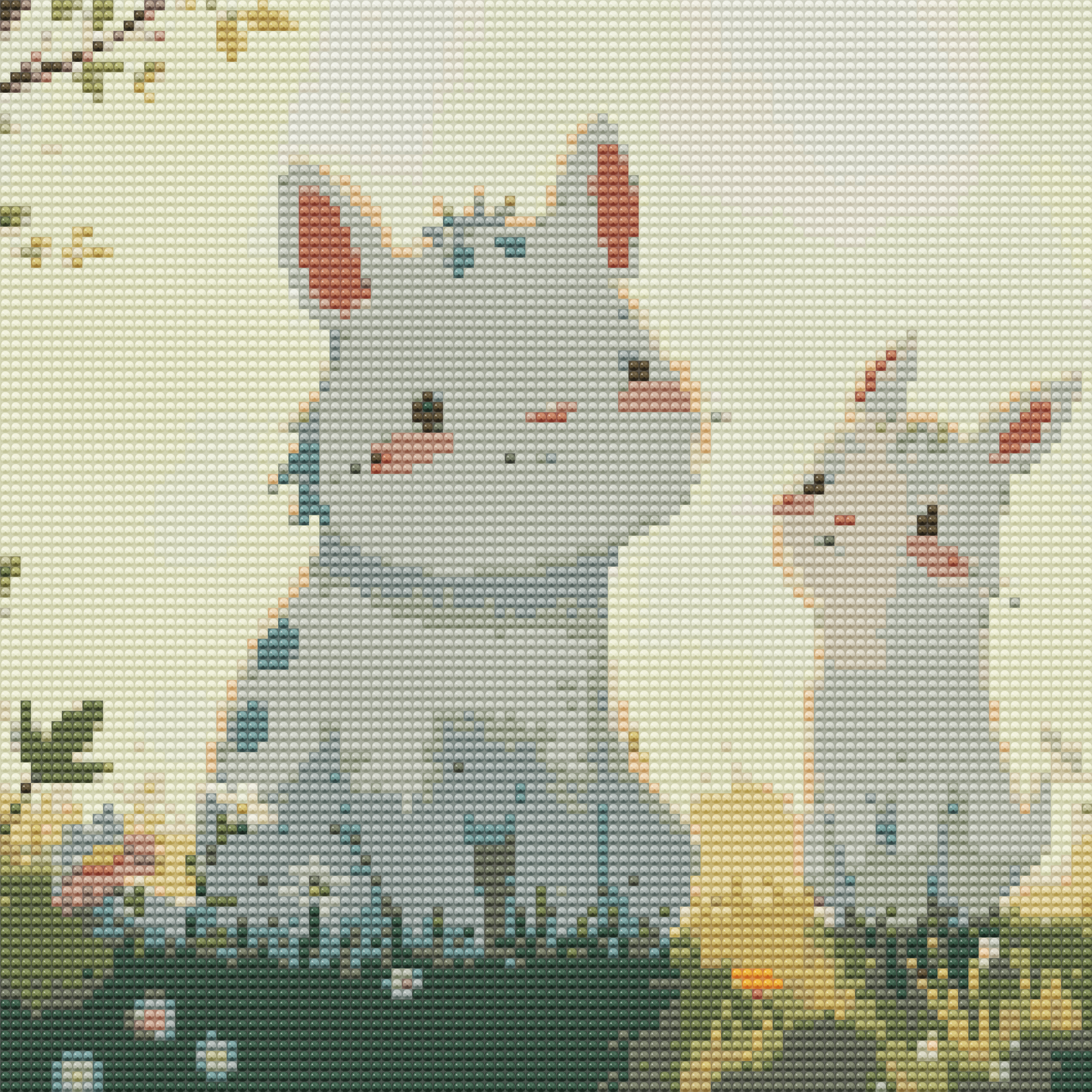 30x30cm diamants ronds enfants animaux
