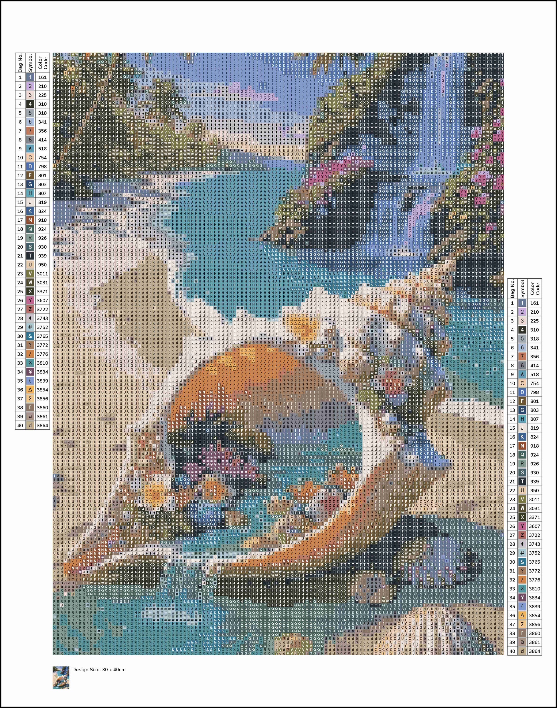30x40cm Square Diamond Painting Kit