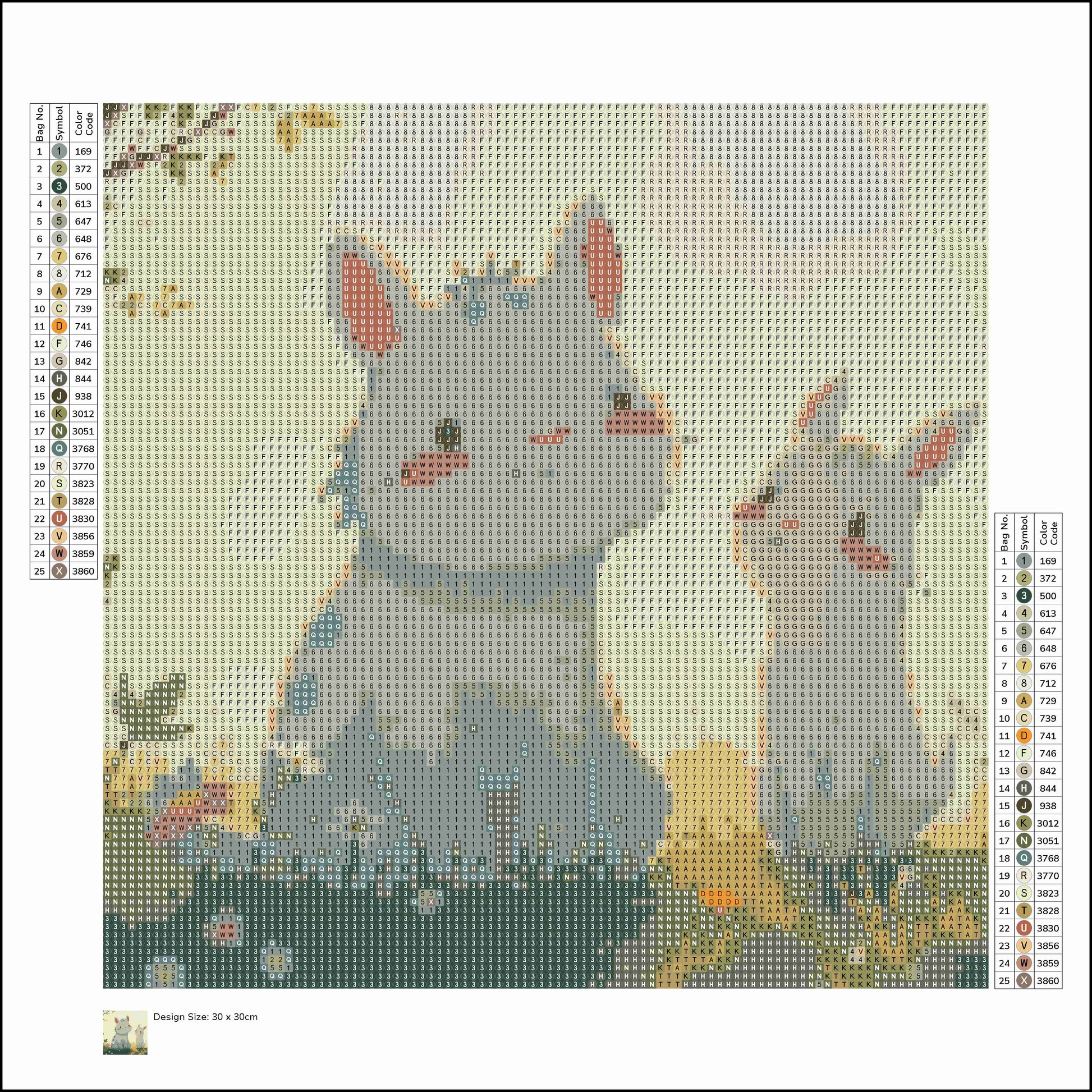 30x30cm diamants ronds enfants animaux